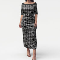 Eleele Hawaii Iwa Bird Palaka Motifs Puletasi LT14 Long Dress Black - Polynesian Pride