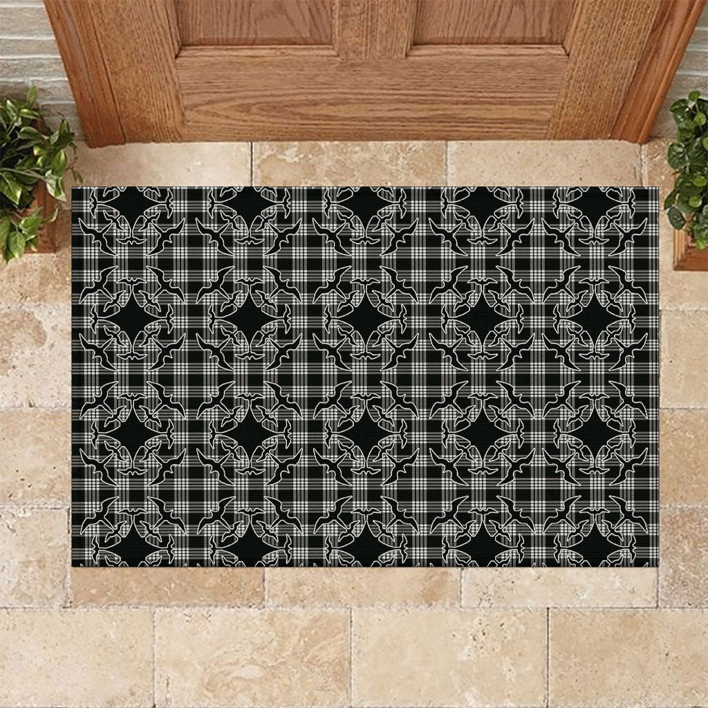 Eleele Hawaii Iwa Bird Palaka Motifs Rubber Doormat
