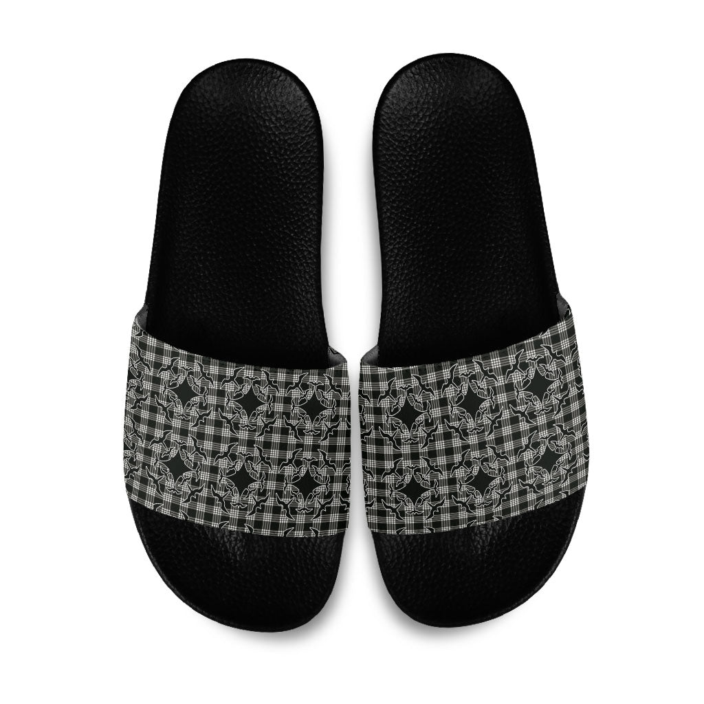 Eleele Hawaii Iwa Bird Palaka Motifs Slide Sandals