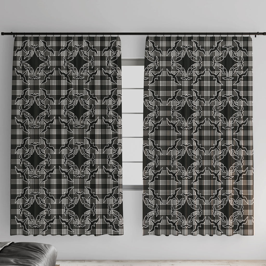 Eleele Hawaii Iwa Bird Palaka Motifs Window Curtain