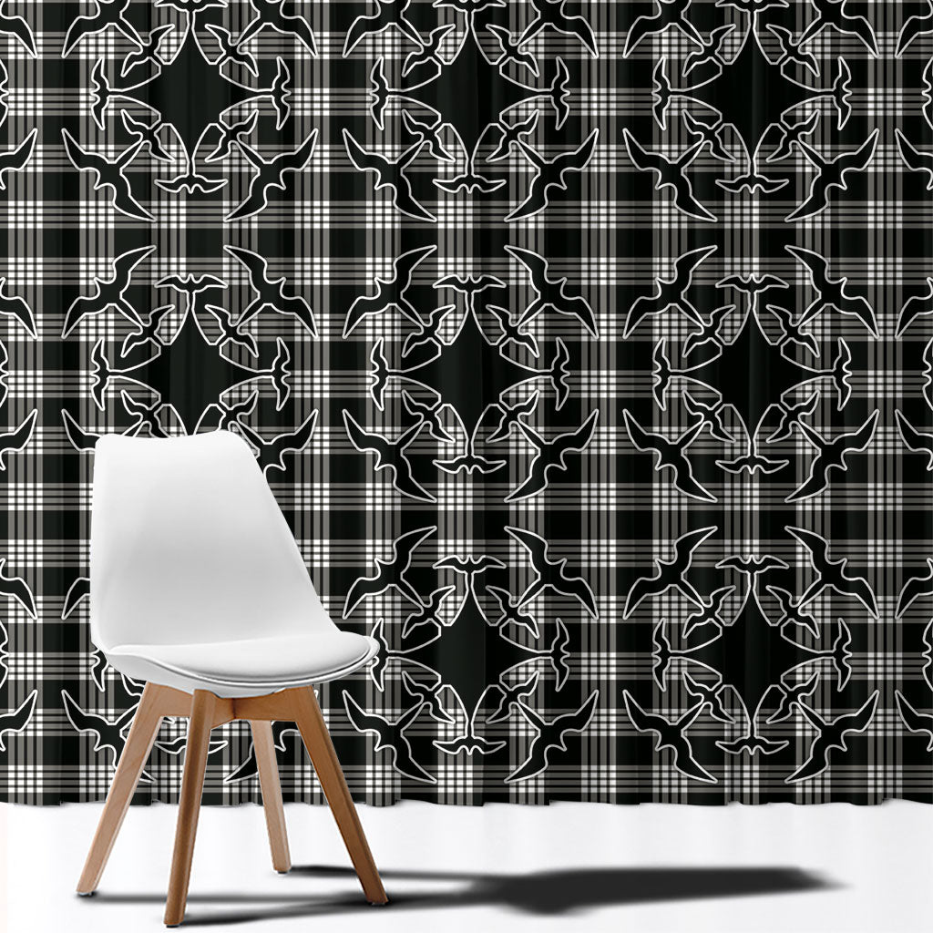 Eleele Hawaii Iwa Bird Palaka Motifs Window Curtain