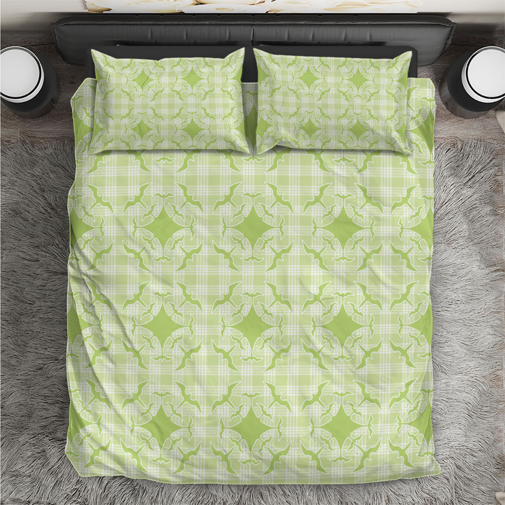 Omaomao Hawaii Iwa Bird Palaka Motifs Bedding Set LT14 Green - Polynesian Pride