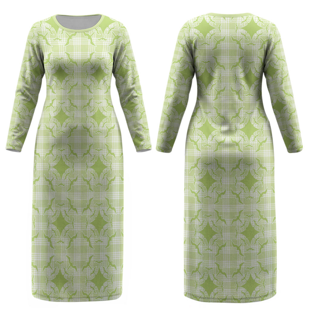 Omaomao Hawaii Iwa Bird Palaka Motifs Couples Matching Long Sleeve Bodycon Dress and Long Sleeve Button Shirt LT14 - Polynesian Pride