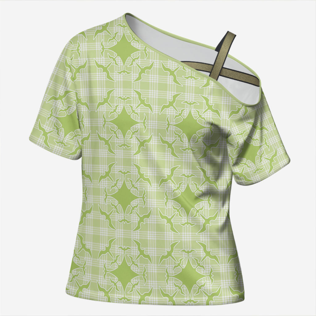 Omaomao Hawaii Iwa Bird Palaka Motifs Cross Shoulder Shirt