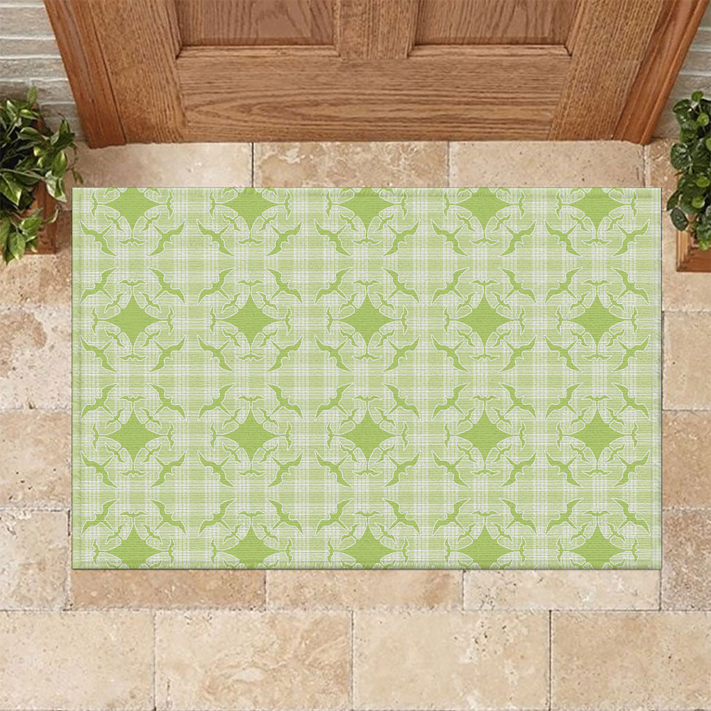 Omaomao Hawaii Iwa Bird Palaka Motifs Rubber Doormat
