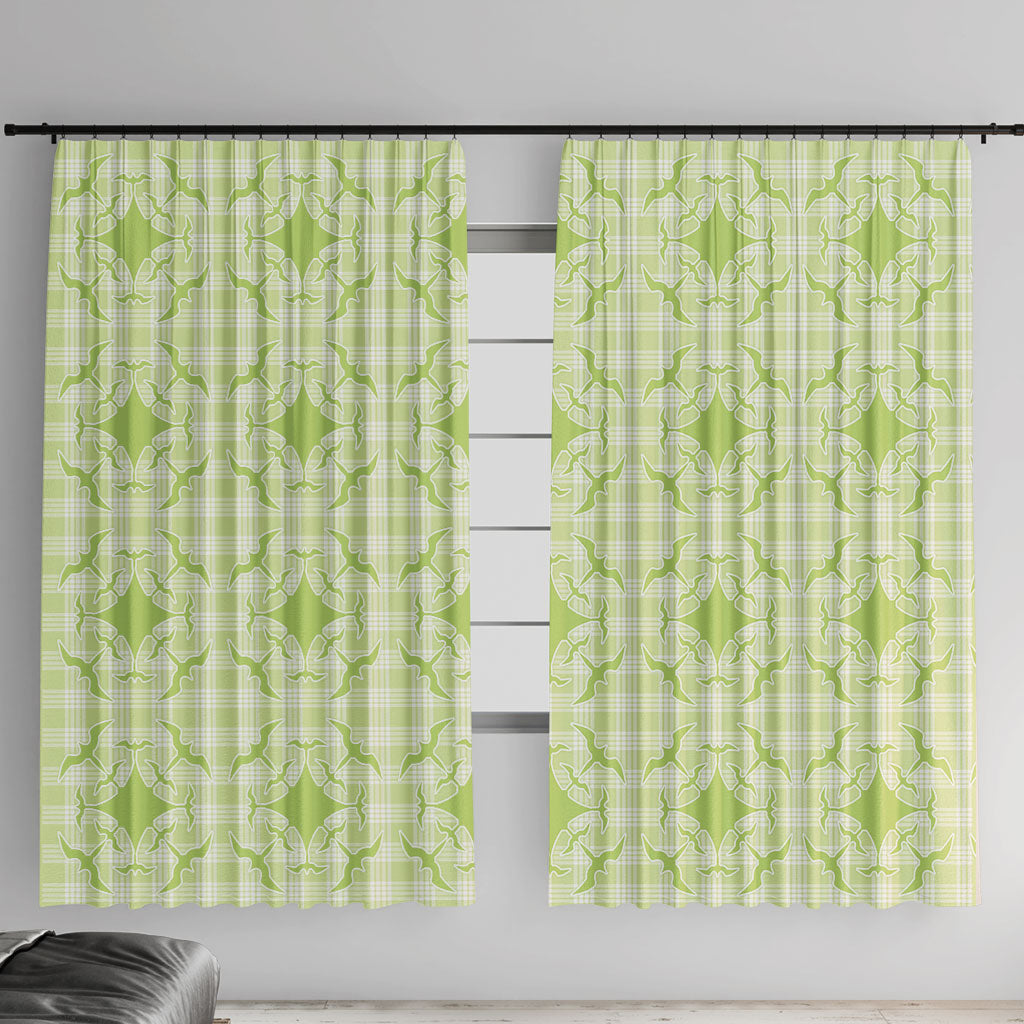 Omaomao Hawaii Iwa Bird Palaka Motifs Window Curtain