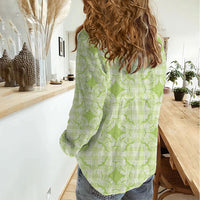 Omaomao Hawaii Iwa Bird Palaka Motifs Women Casual Shirt LT14 - Polynesian Pride