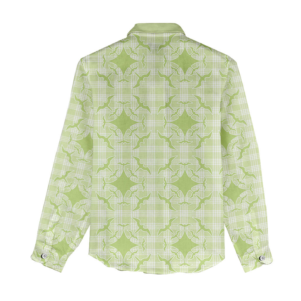 Omaomao Hawaii Iwa Bird Palaka Motifs Women Casual Shirt LT14 - Polynesian Pride