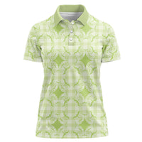 Omaomao Hawaii Iwa Bird Palaka Motifs Women Polo Shirt LT14 Female Green - Polynesian Pride