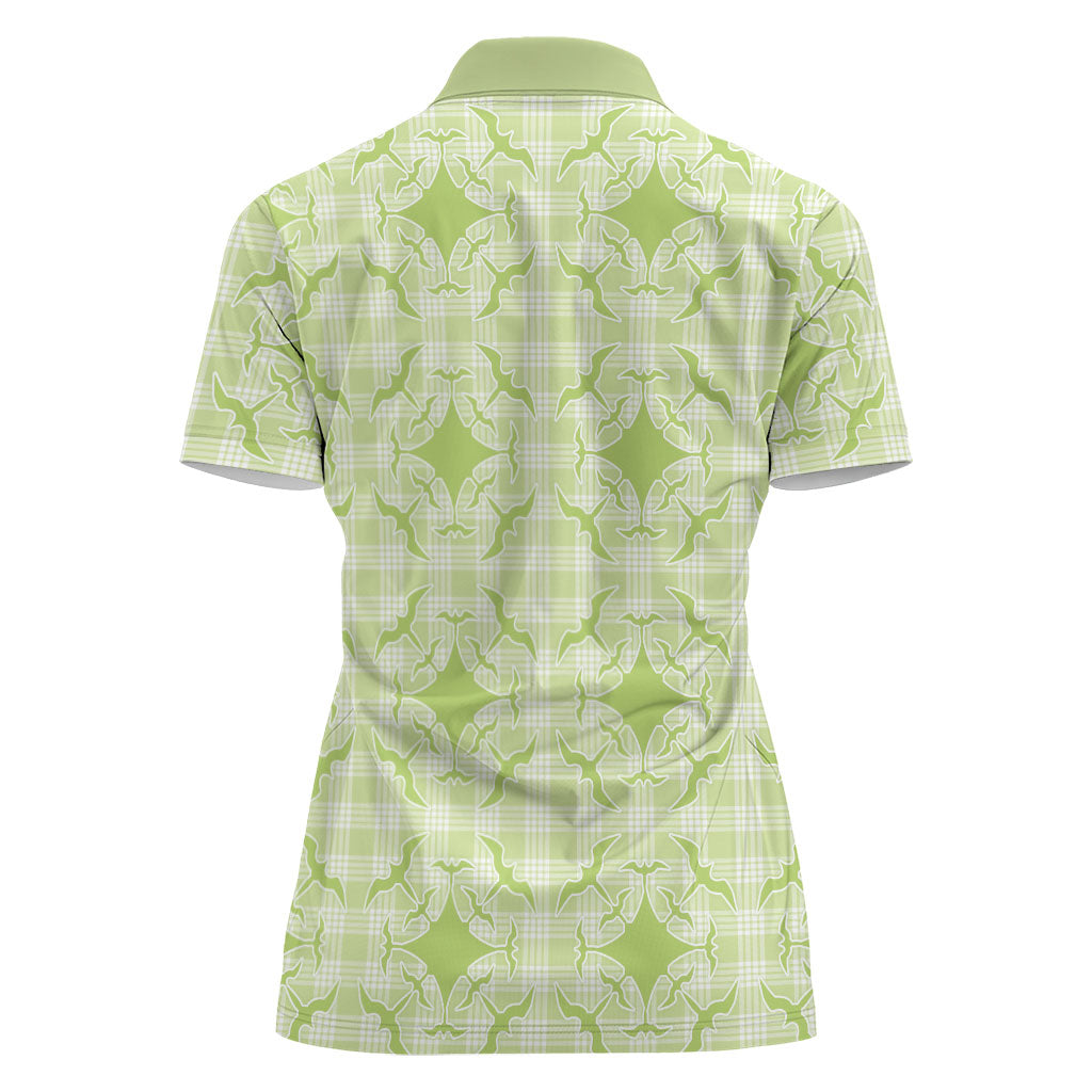 Omaomao Hawaii Iwa Bird Palaka Motifs Women Polo Shirt LT14 - Polynesian Pride