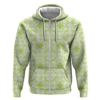 Omaomao Hawaii Iwa Bird Palaka Motifs Zip Hoodie LT14 Zip Hoodie Green - Polynesian Pride