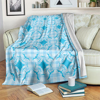 Polu Hawaii Iwa Bird Palaka Motifs Blanket LT14 Blue - Polynesian Pride