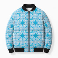 Polu Hawaii Iwa Bird Palaka Motifs Bomber Puffer Jacket LT14 Unisex Blue - Polynesian Pride