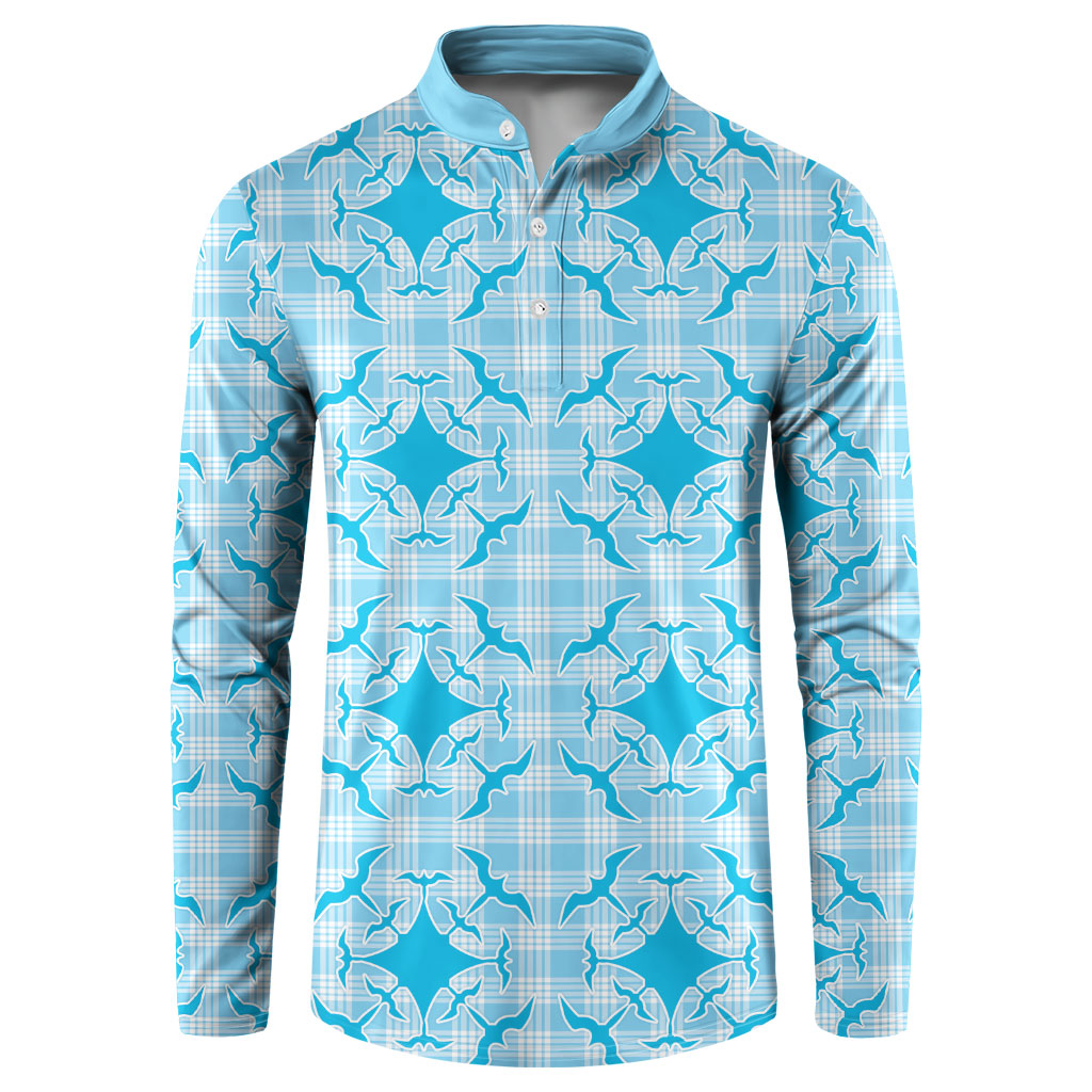 Polu Hawaii Iwa Bird Palaka Motifs Button Sweatshirt