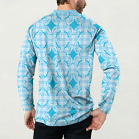 Polu Hawaii Iwa Bird Palaka Motifs Button Sweatshirt LT14 - Polynesian Pride
