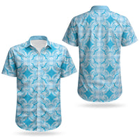 Polu Hawaii Iwa Bird Palaka Motifs Couples Matching Off Shoulder Maxi Dress and Hawaiian Shirt LT14 - Polynesian Pride