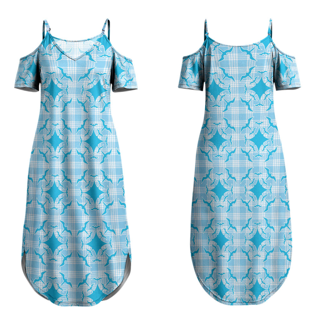 Polu Hawaii Iwa Bird Palaka Motifs Couples Matching Summer Maxi Dress and Hawaiian Shirt LT14 - Polynesian Pride