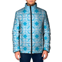 Polu Hawaii Iwa Bird Palaka Motifs Padded Jacket LT14 Men Blue - Polynesian Pride