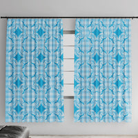 Polu Hawaii Iwa Bird Palaka Motifs Window Curtain LT14 With Hooks Blue - Polynesian Pride