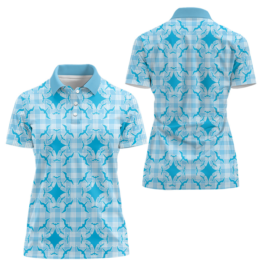 Polu Hawaii Iwa Bird Palaka Motifs Women Polo Shirt LT14 - Polynesian Pride