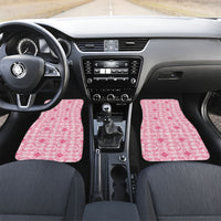 Alaka Hawaii Iwa Bird Palaka Motifs Car Mats LT14 Set 2pcs - Front Pink - Polynesian Pride