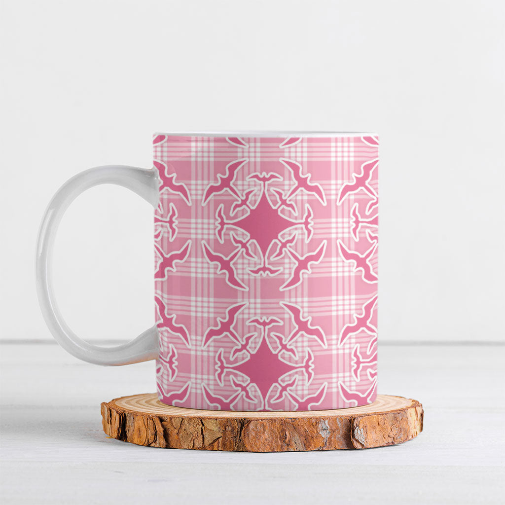 Alaka Hawaii Iwa Bird Palaka Motifs Ceramic Mug LT14 Pink - Polynesian Pride