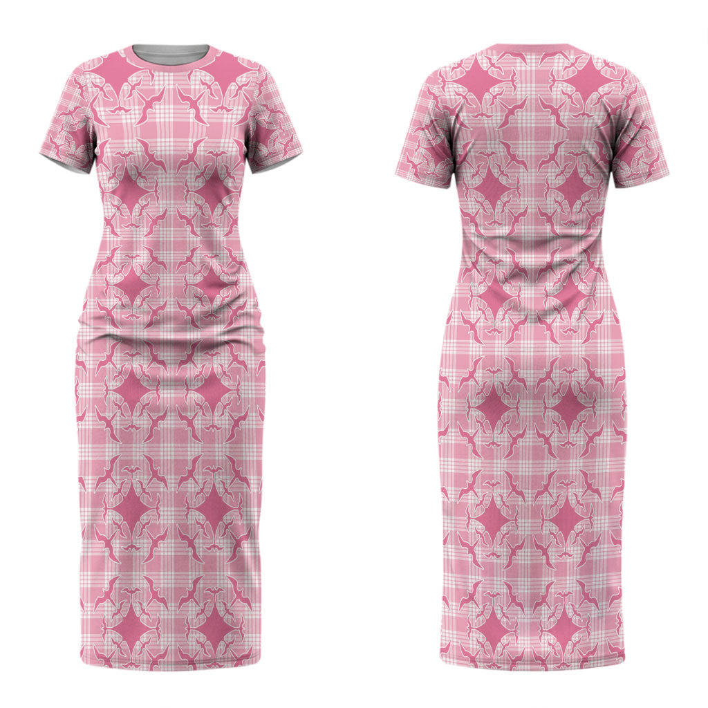 Alaka Hawaii Iwa Bird Palaka Motifs Couples Matching Short Sleeve Bodycon Dress and Hawaiian Shirt LT14 - Polynesian Pride