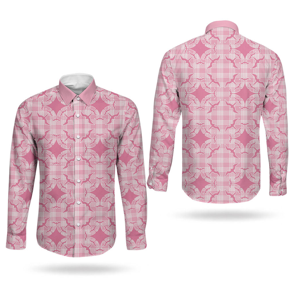 Alaka Hawaii Iwa Bird Palaka Motifs Couples Matching Short Sleeve Bodycon Dress and Long Sleeve Button Shirt LT14 - Polynesian Pride
