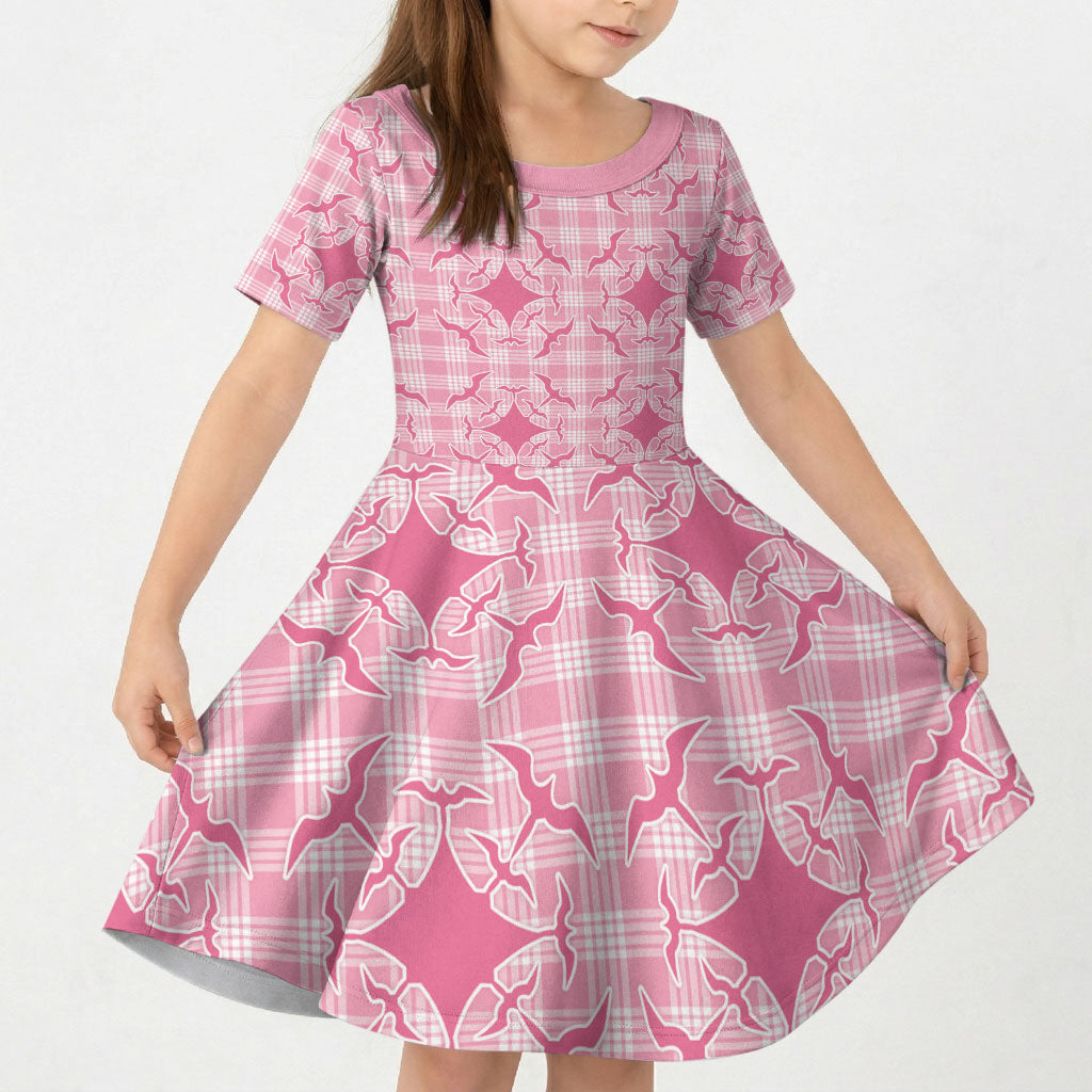 Alaka Hawaii Iwa Bird Palaka Motifs Kid Short Sleeve Dress