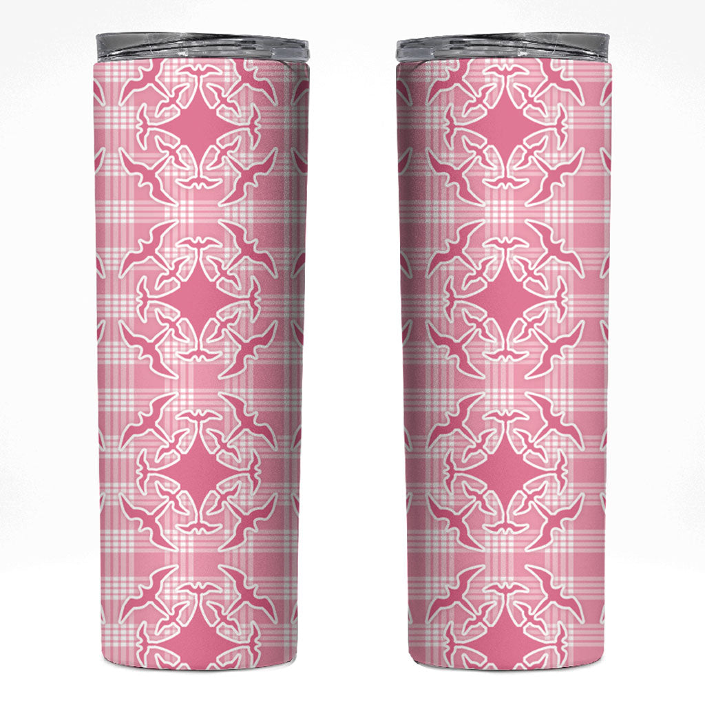 Alaka Hawaii Iwa Bird Palaka Motifs Skinny Tumbler LT14 Pink - Polynesian Pride