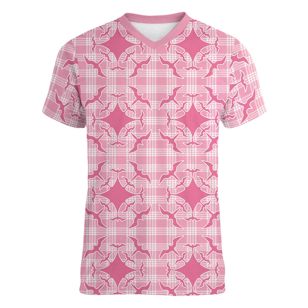 Alaka Hawaii Iwa Bird Palaka Motifs Women V-Neck T-Shirt