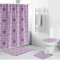 Poni Hawaii Iwa Bird Palaka Motifs Bathroom Set LT14 Bathroom Set (4 pcs) Purple - Polynesian Pride