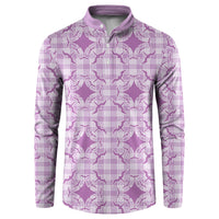 Poni Hawaii Iwa Bird Palaka Motifs Button Sweatshirt LT14 Purple - Polynesian Pride