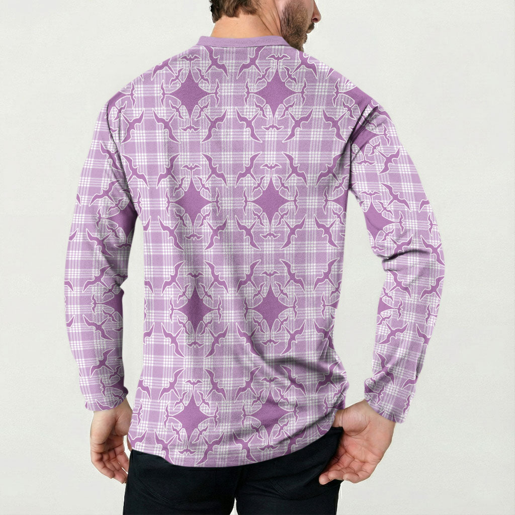 Poni Hawaii Iwa Bird Palaka Motifs Button Sweatshirt LT14 - Polynesian Pride