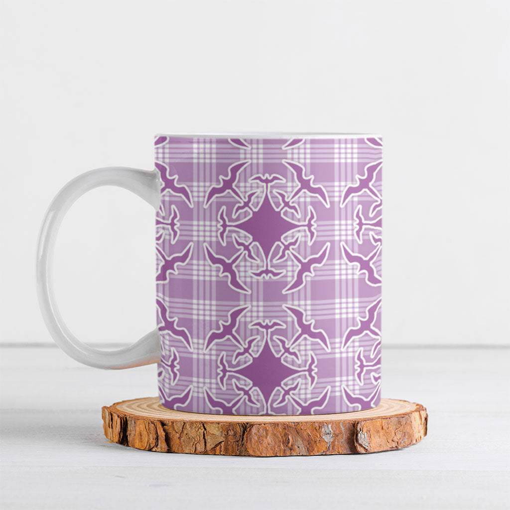 Poni Hawaii Iwa Bird Palaka Motifs Ceramic Mug LT14 Purple - Polynesian Pride
