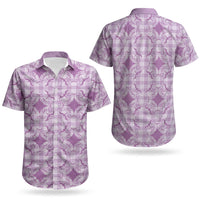 Poni Hawaii Iwa Bird Palaka Motifs Couples Matching Off Shoulder Short Dress and Hawaiian Shirt LT14 - Polynesian Pride