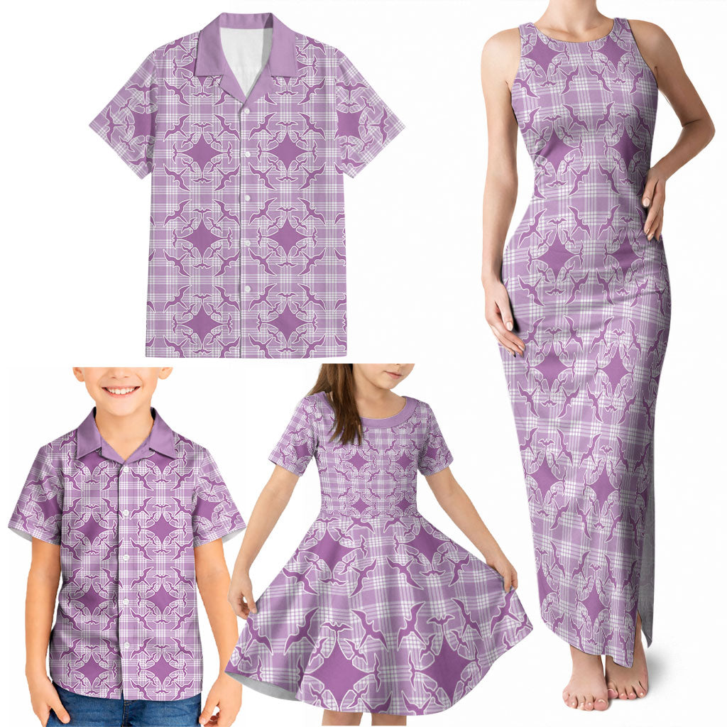 Poni Hawaii Iwa Bird Palaka Motifs Family Matching Tank Maxi Dress and Hawaiian Shirt
