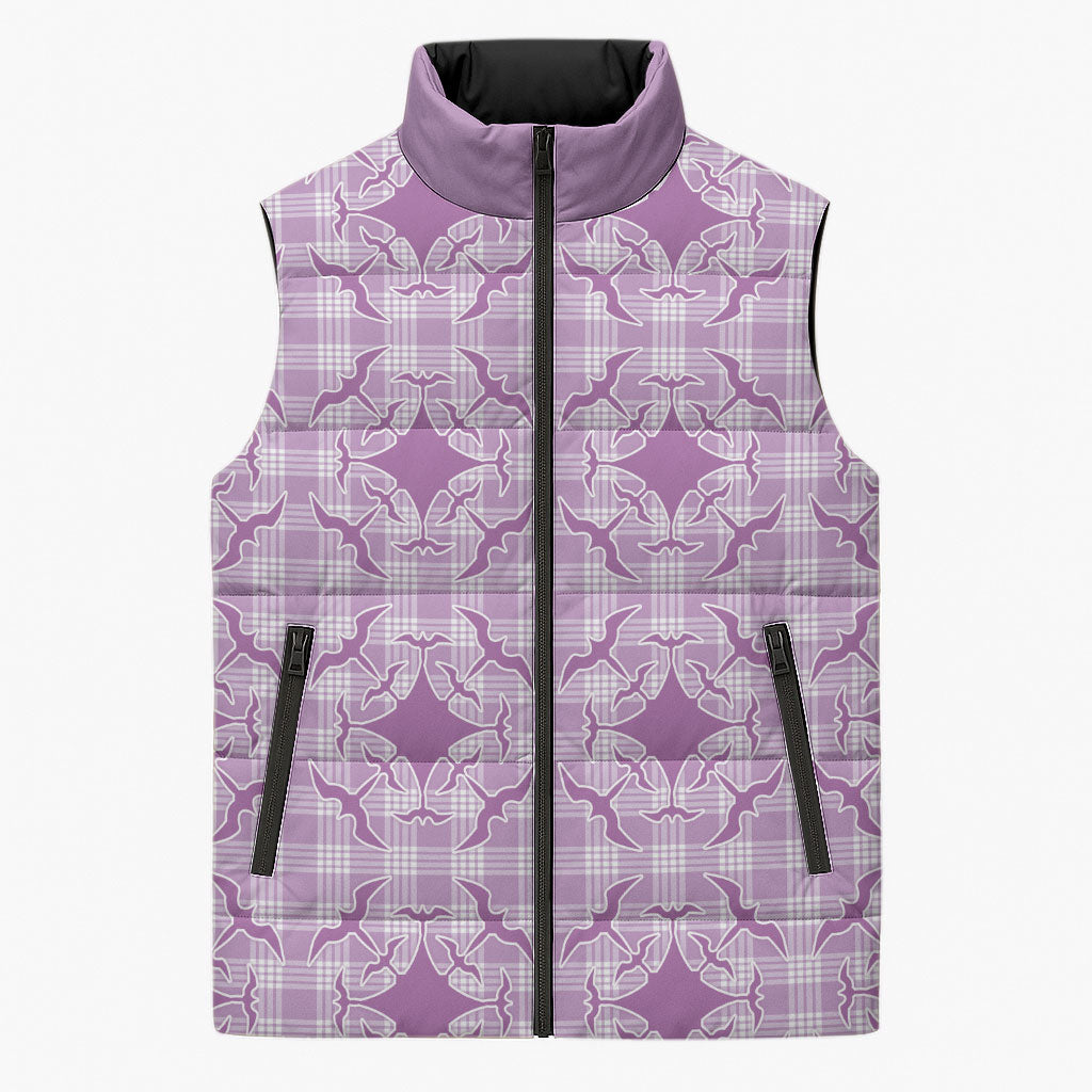 Poni Hawaii Iwa Bird Palaka Motifs Sleeveless Puffer Jacket