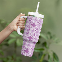 Poni Hawaii Iwa Bird Palaka Motifs Tumbler With Handle LT14 - Polynesian Pride