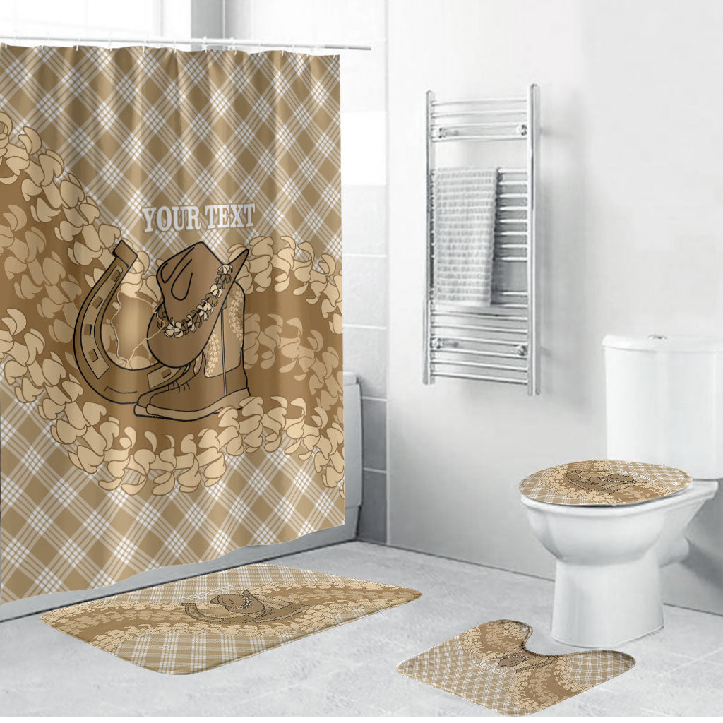 Makue Hawaii Cowboy Palaka Motifs Personalised Bathroom Set Paniolo Festival Puakenikeni Lei
