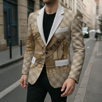 Makue Hawaii Cowboy Palaka Motifs Personalised Blazer Paniolo Festival Puakenikeni Lei LT14 - Polynesian Pride
