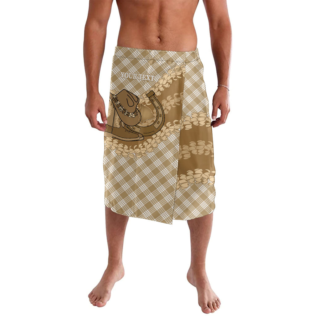 Makue Hawaii Cowboy Palaka Motifs Personalised Lavalava Paniolo Festival Puakenikeni Lei