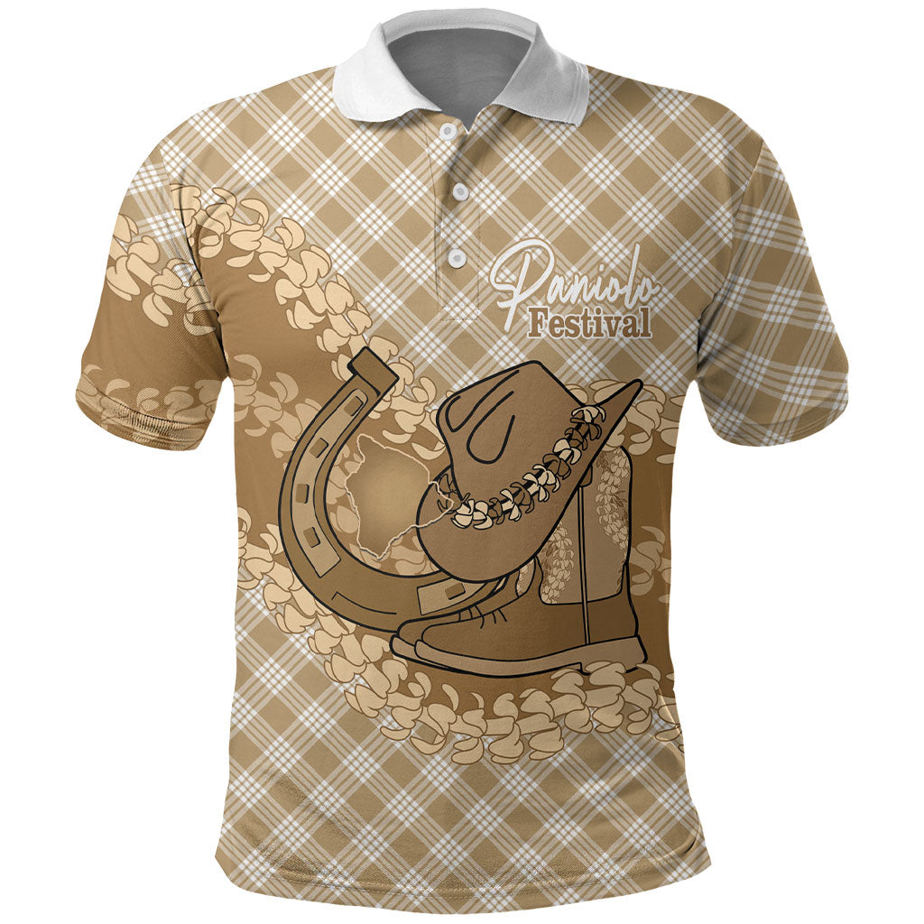 Makue Hawaii Cowboy Palaka Motifs Personalised Polo Shirt Paniolo Festival Puakenikeni Lei