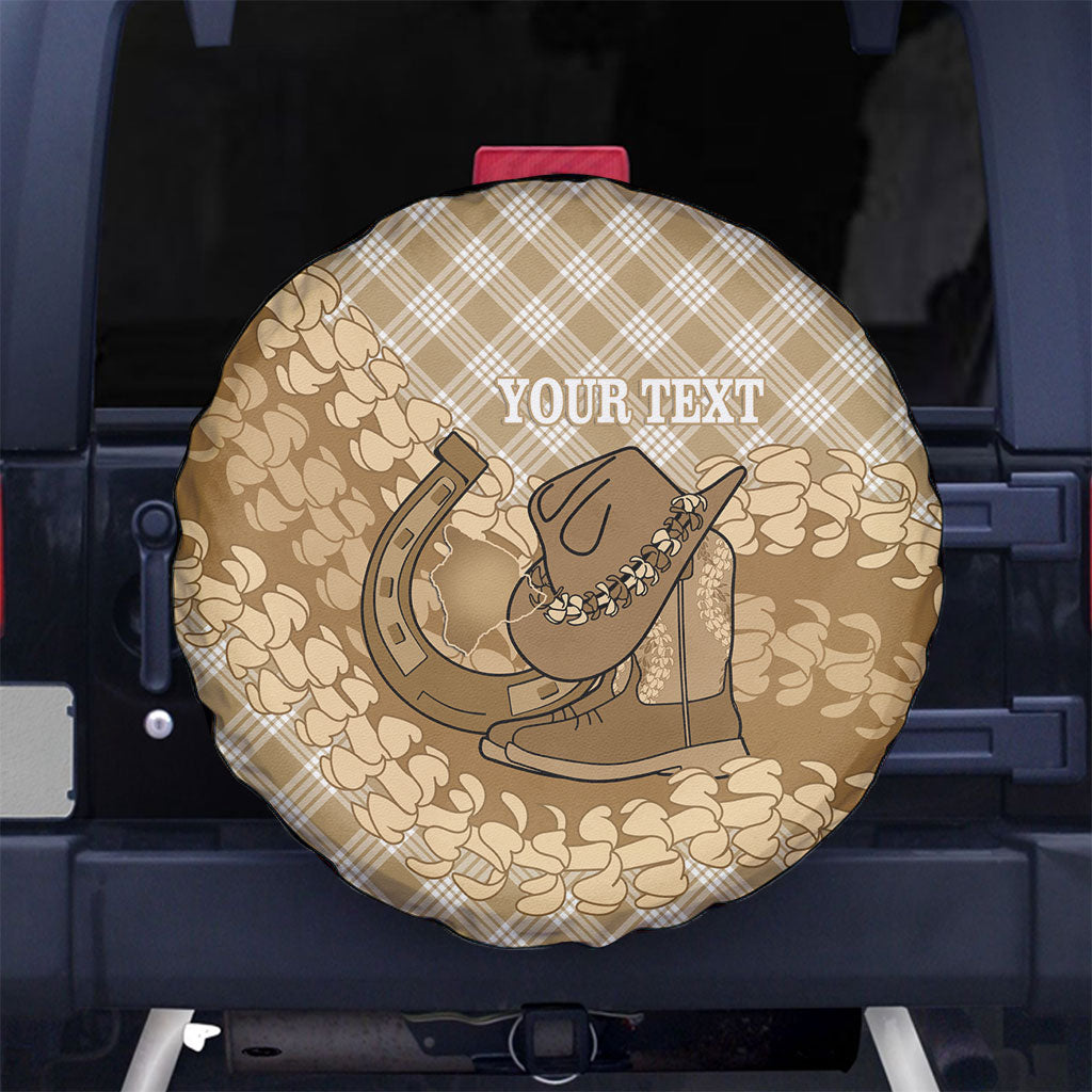 Makue Hawaii Cowboy Palaka Motifs Personalised Spare Tire Cover Paniolo Festival Puakenikeni Lei