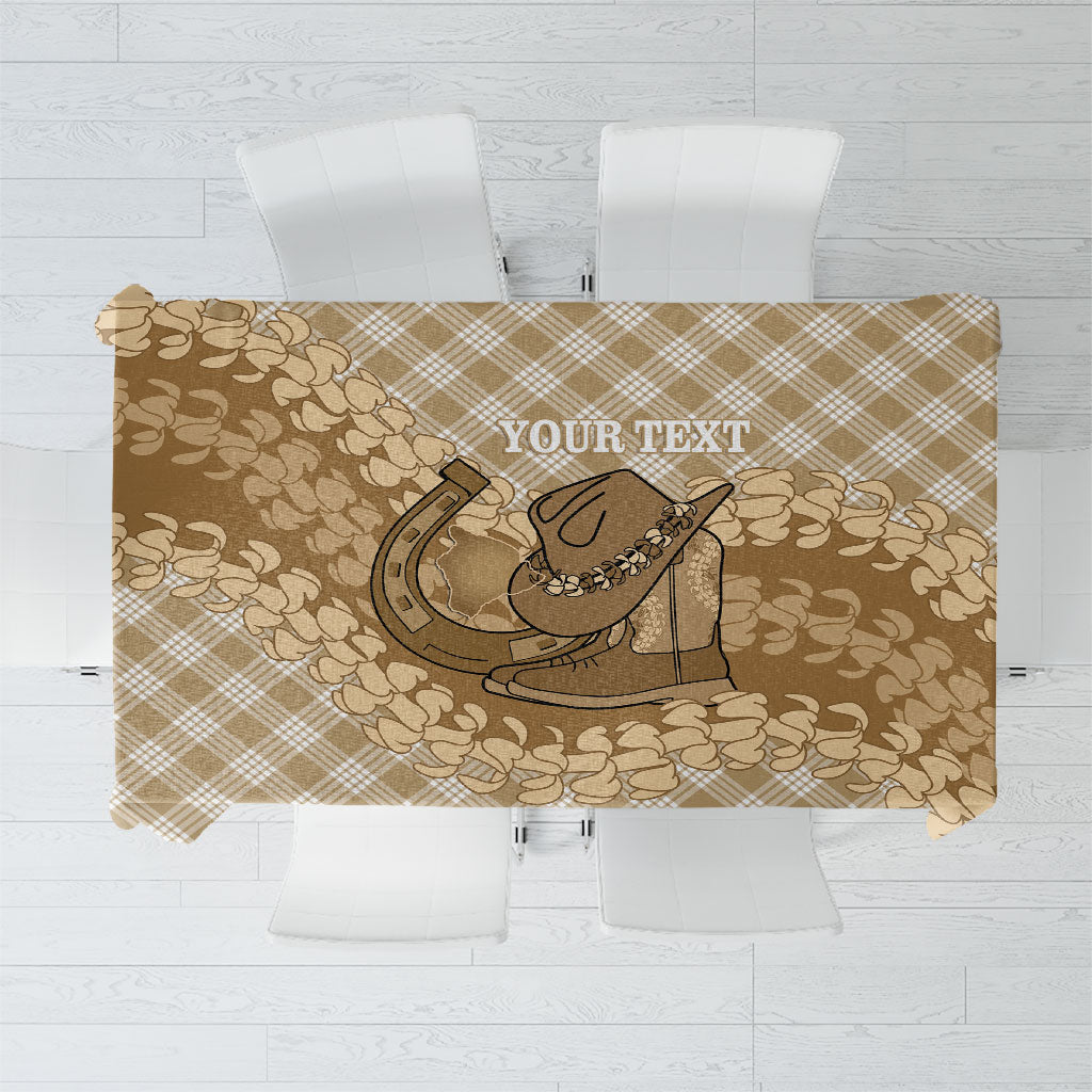 Makue Hawaii Cowboy Palaka Motifs Personalised Tablecloth Paniolo Festival Puakenikeni Lei