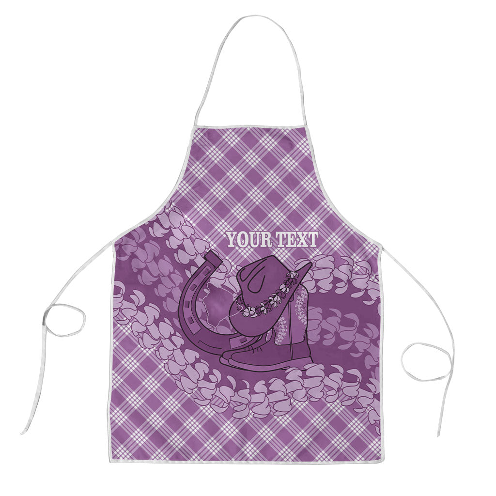 Poni Hawaii Cowboy Palaka Motifs Personalised Apron Paniolo Festival Puakenikeni Lei