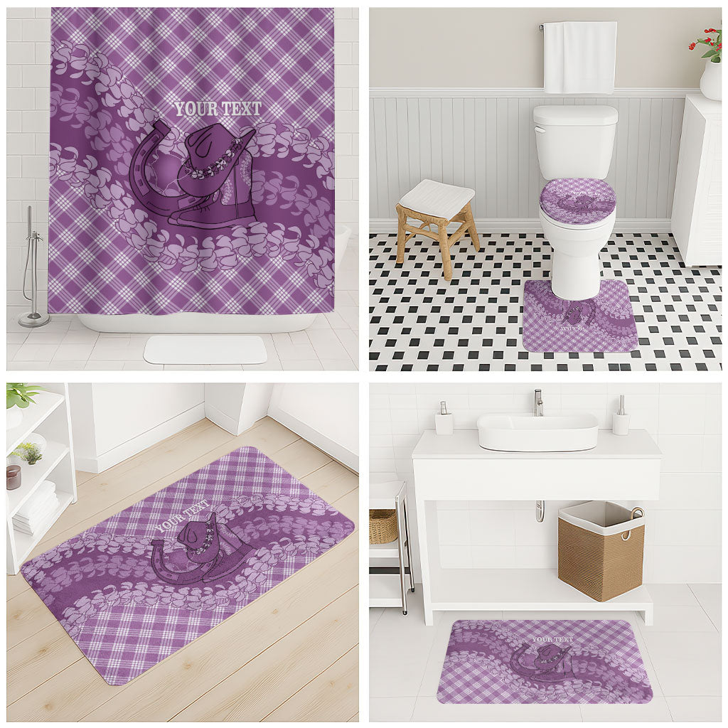 Poni Hawaii Cowboy Palaka Motifs Personalised Bathroom Set Paniolo Festival Puakenikeni Lei LT14 - Polynesian Pride