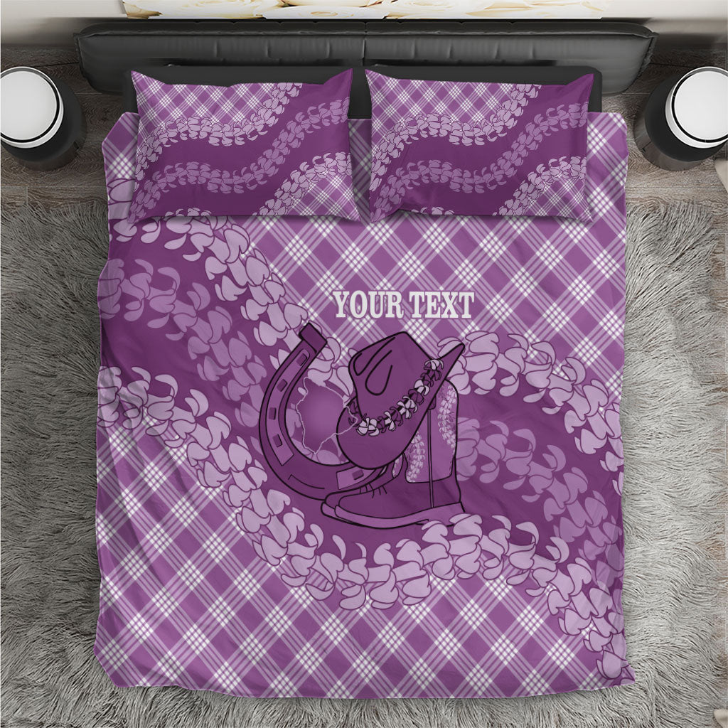 Poni Hawaii Cowboy Palaka Motifs Personalised Bedding Set Paniolo Festival Puakenikeni Lei