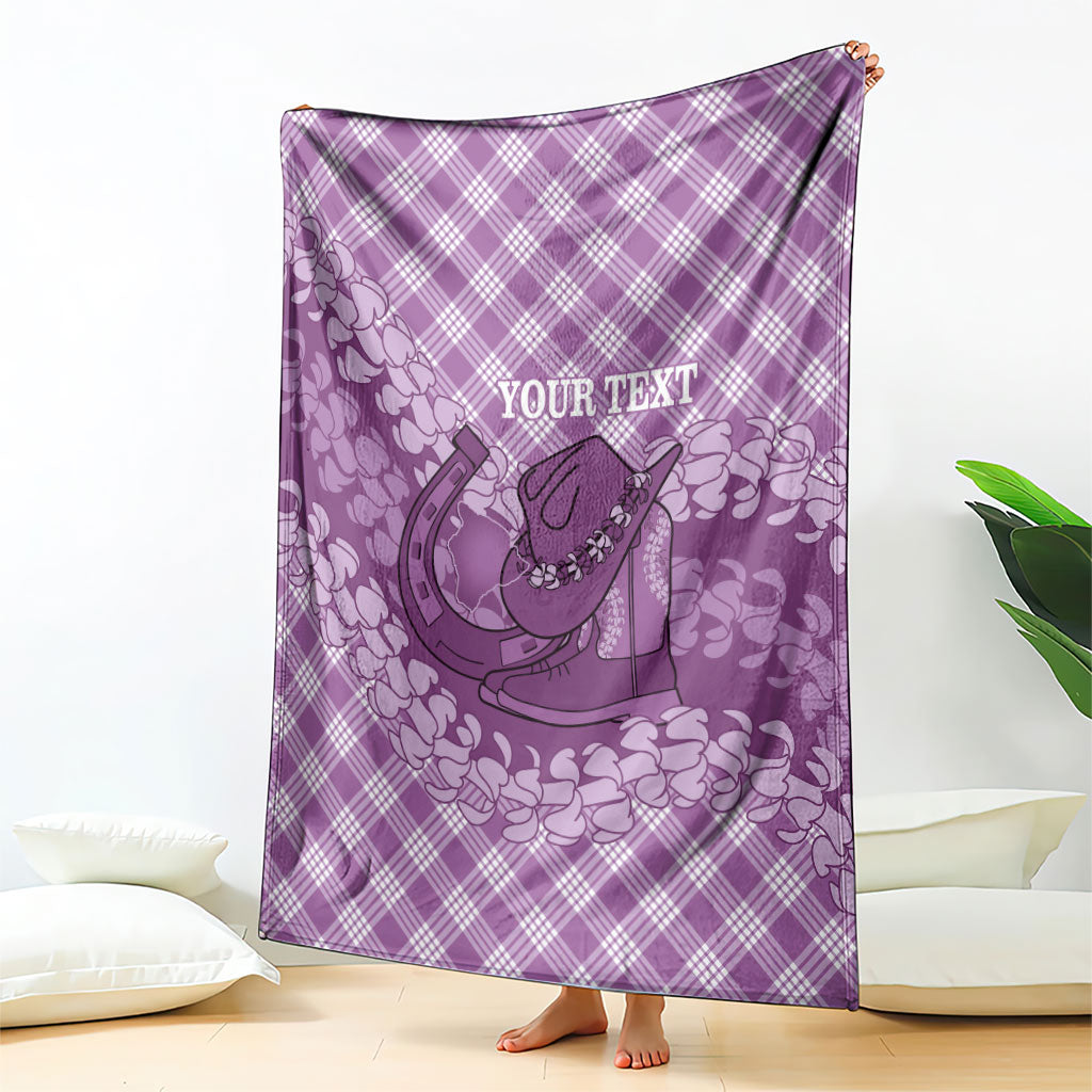 Poni Hawaii Cowboy Palaka Motifs Personalised Blanket Paniolo Festival Puakenikeni Lei LT14 - Polynesian Pride