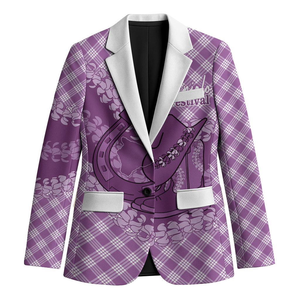 Poni Hawaii Cowboy Palaka Motifs Personalised Blazer Paniolo Festival Puakenikeni Lei